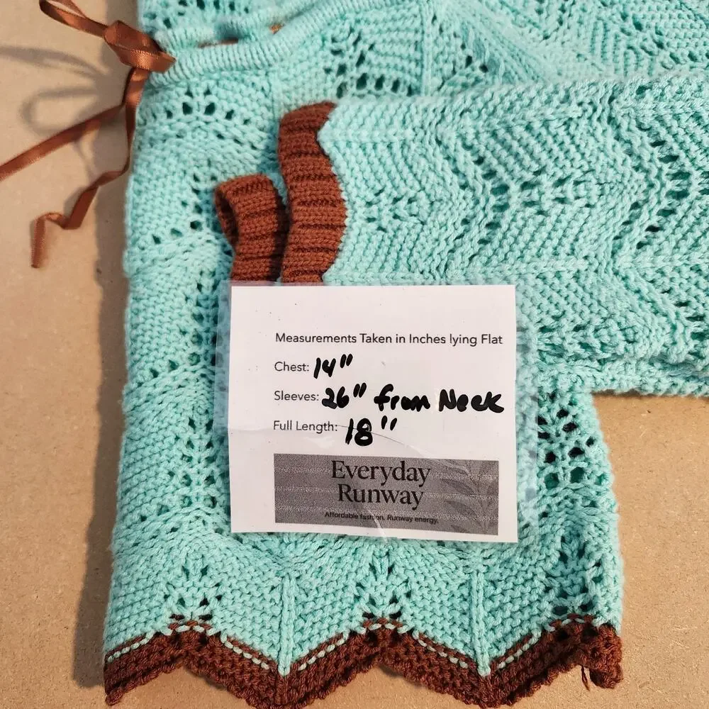 Urban Outfitters Crochet Top M Mint Green Open Knit Sweater